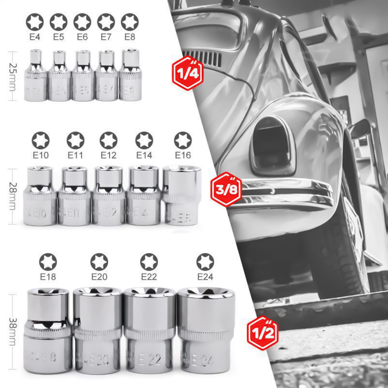 Socket Set - Zestaw nasadek przenośny, wytrzymały, wielofunkcyjny, narzędzie