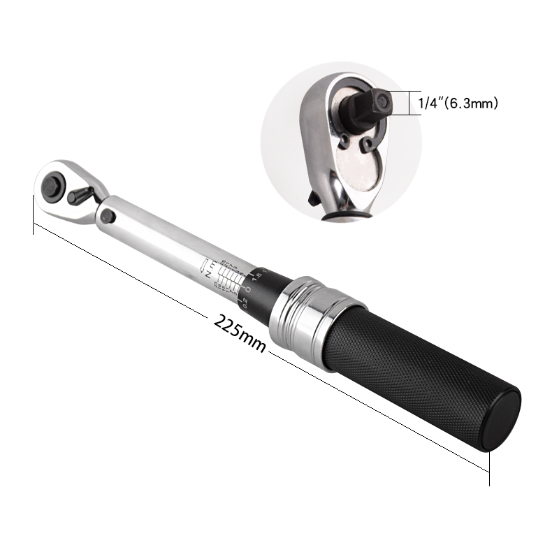 Torque Wrench - Zestaw kluczy dynamometrycznych 1/4 cala, 1-25Nm,