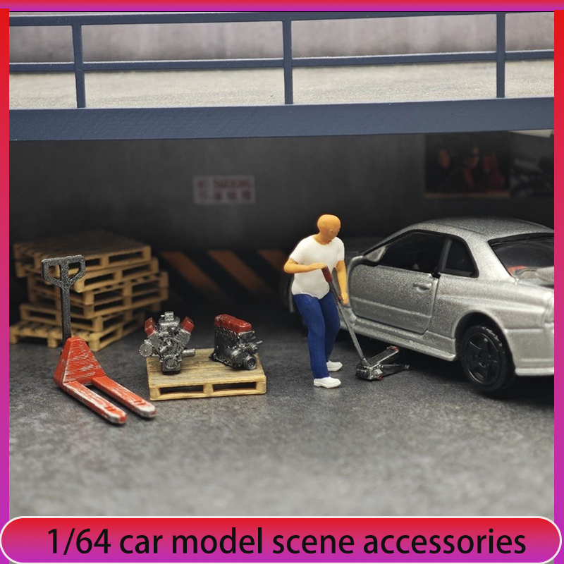 Car Jack - Dekoracje sceny warsztatu naprawczego modeli samochodów