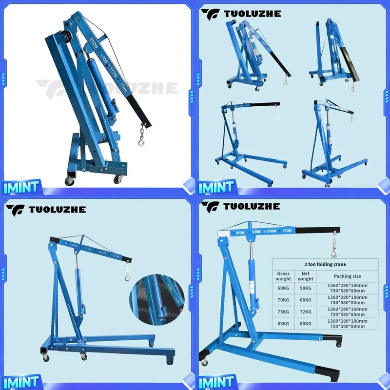 Car Lift - 2-tonowy składany niebieski podnośnik hydrauliczny do